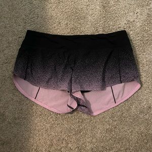Rare Lululemon Ombré light pink to black Speed Up Shorts